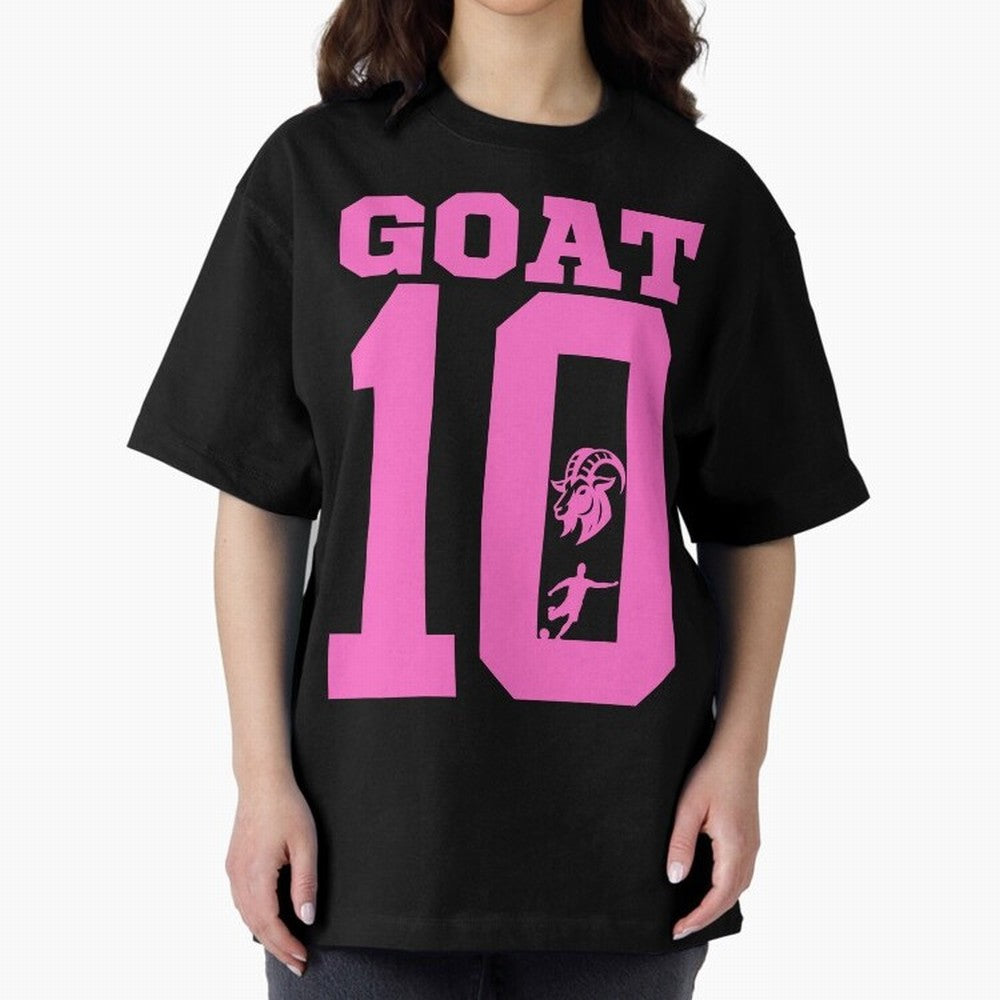 Miami Champions The Goat 10 Oversized T-Shirt Celebrate Classic Football Spirit in FIFA World Cup 2026 Group Stage for Fans of Messi and Brazil, Bringing Goal Celebration Energy, Supporter Heritage, Football Icons and Worldwide Tournament Joy; Made