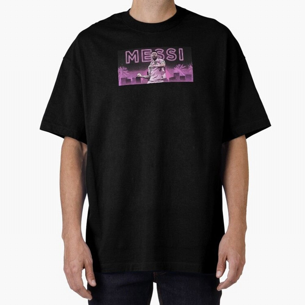 Miami Messi Oversized T-Shirt Celebrate Golden Goal Energy in Match Day Hype around FIFA World Cup 2026, Haaland, Brazil, Portugal and Argentina, Goal Celebration Energy, Supporter Heritage, Football Icons and Worldwide Tournament Joy; Ideal for