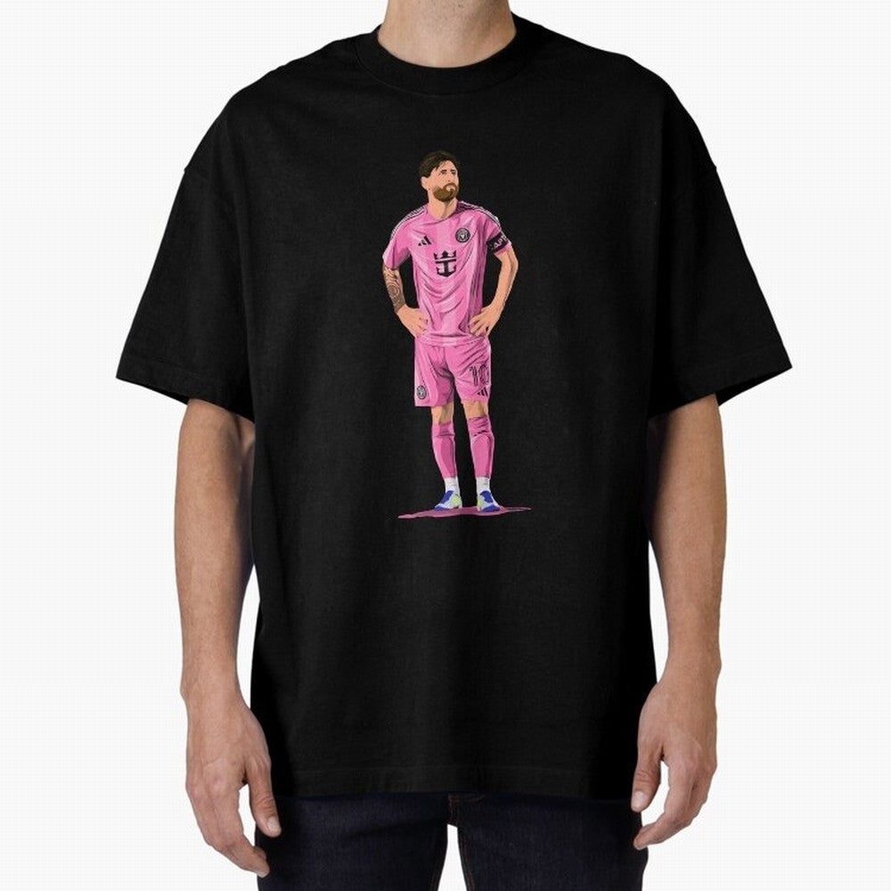 Lionel Messi Vector Oversized T-Shirt Carry the Colors and Pride of the FIFA World Cup 2026 Journey through Cristiano Ronaldo, Haaland and CR7 Highlights, France and Portugal Pride, Vintage Soccer Flavor, Modern Football Stars, National Flags and