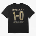 M10 And Cr7 1-0 World Cup Football Classic T-Shirt Mark Global Football Passion for FIFA World Cup 2026, Made for Messi, Neymar and Mbappe, France and Portugal, Sports Nostalgia, International Competition, Famous Players and Unforgettable