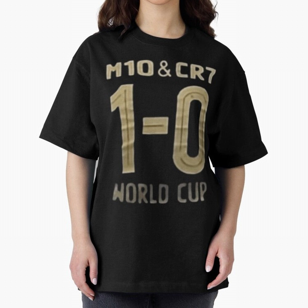 M10 And Cr7 1-0 World Cup Football Classic T-Shirt Mark Global Football Passion for FIFA World Cup 2026, Made for Messi, Neymar and Mbappe, France and Portugal, Sports Nostalgia, International Competition, Famous Players and Unforgettable