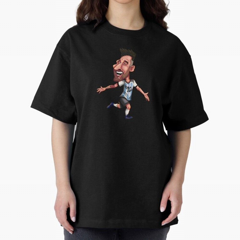 Lionel Messi Sticker Oversized T-Shirt Support Iconic Players in Match Day Hype around FIFA World Cup 2026, Neymar, Argentina, Worldwide Fan Energy, Dramatic Goals, Stadium Lights and Championship Celebrations; Ideal for Passionate Fans Who Love
