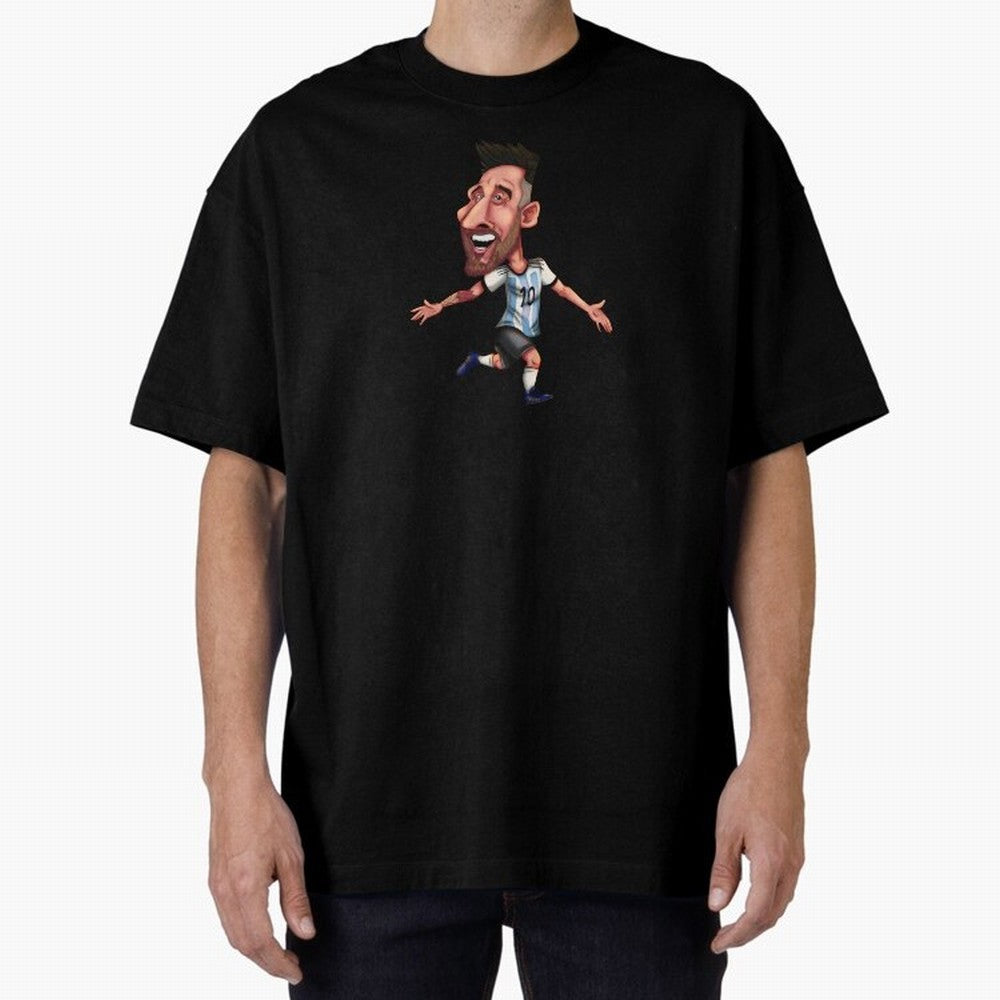 Lionel Messi Sticker Oversized T-Shirt Support Iconic Players in Match Day Hype around FIFA World Cup 2026, Neymar, Argentina, Worldwide Fan Energy, Dramatic Goals, Stadium Lights and Championship Celebrations; Ideal for Passionate Fans Who Love