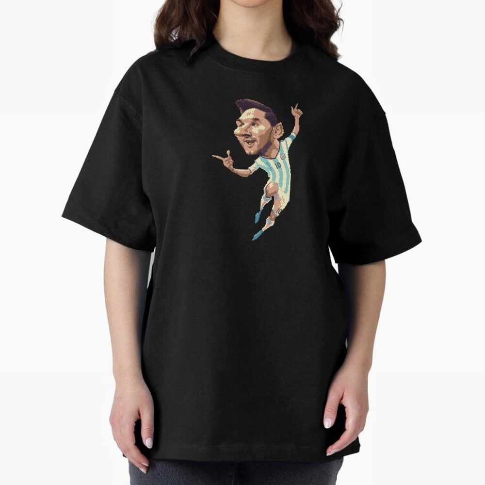 Lionel Messi Oversized T-Shirt Embrace Match Day Hype around FIFA World Cup 2026 Group Stage, Messi, Neymar and Mbappe, Portugal, Football History, Final Match Energy, Crowd Noise and Once in a Lifetime Moments; Perfect for Supporters Who Want Bold