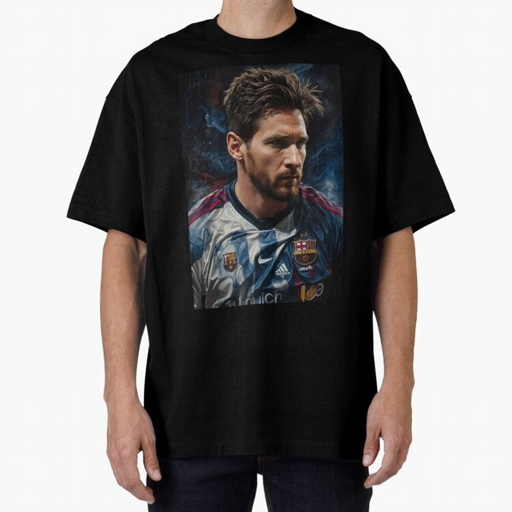 Argentina World Champs Messi Number Oversized T-Shirt Show Support during the FIFA World Cup 2026 Journey through Haaland Highlights, Argentina and Brazil Pride, Vintage Soccer Flavor, Modern Football Stars, National Flags and Final Night Emotion;