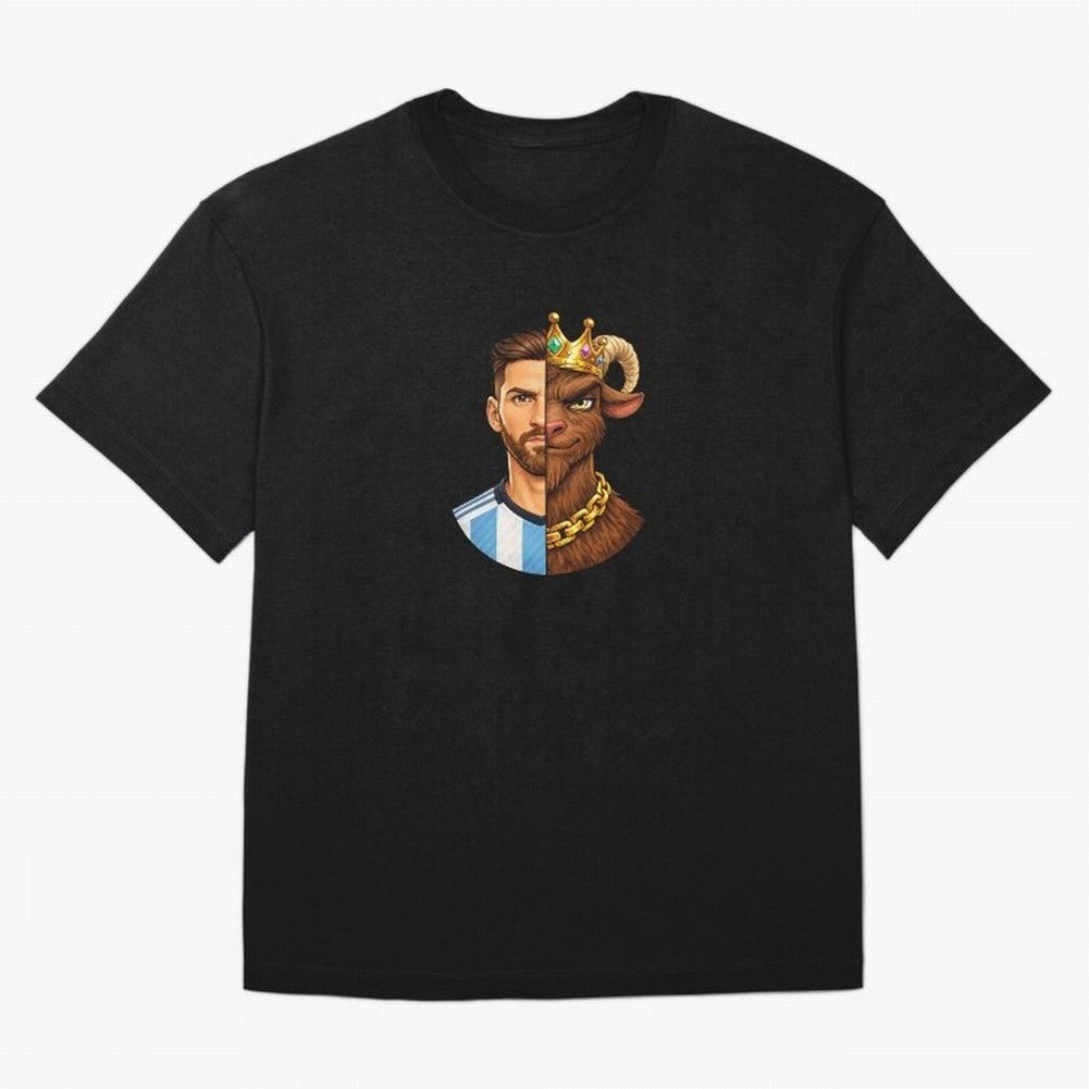 Half Man Half GOAT - Lionel Messi Oversized T-Shirt Follow Every Goal of FIFA World Cup 2026 USA Canada Mexico Spirit, Centered on Germany, Neymar, Fan Favorite Moments, National Team Passion, Big Match Drama and Soccer History; Great for Watch