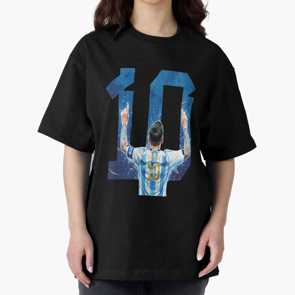 Messi 10 Argentina Oversized T-Shirt Make Memories around the FIFA World Cup 2026 USA Canada Mexico Journey through Messi and Cristiano Ronaldo Highlights, Portugal Pride, Champion Mindset, Group Stage Buzz, Knockout Tension and Passionate Fan