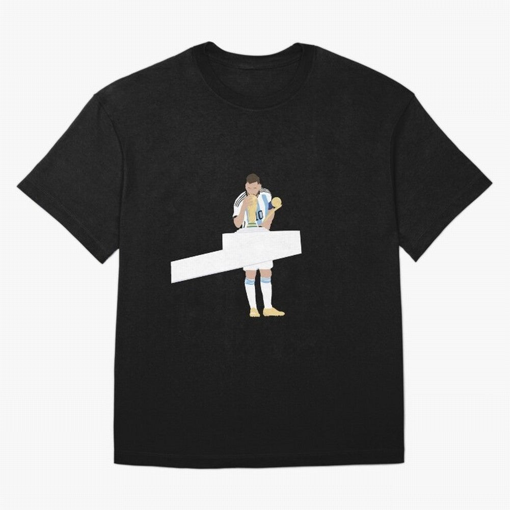 Messi minimalist design Oversized T-Shirt Enjoy Match Day Hype around FIFA World Cup 2026 USA Canada Mexico, Mbappe and Neymar, Spain, Vintage Soccer Flavor, Modern Football Stars, National Flags and Final Night Emotion; Great for Supporters Who