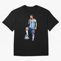 Messi in an illustrated style drinking mate ¨C The Goat Phone Case design Classic T-Shirt Fuel Your Fan Pride for Global Football Passion for FIFA World Cup 2026 USA Canada Mexico, Filled with CR7 and Messi, France and Portugal, Sports Nostalgia,