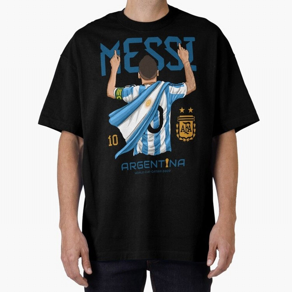The King Leo Messi Legend Oversized T-Shirt Represent the Passion of Match Day Hype around FIFA World Cup 2026, Mbappe and Neymar, France and Portugal, Stadium Memories, Football Loyalty, International Chants and Championship Tradition; Ideal for