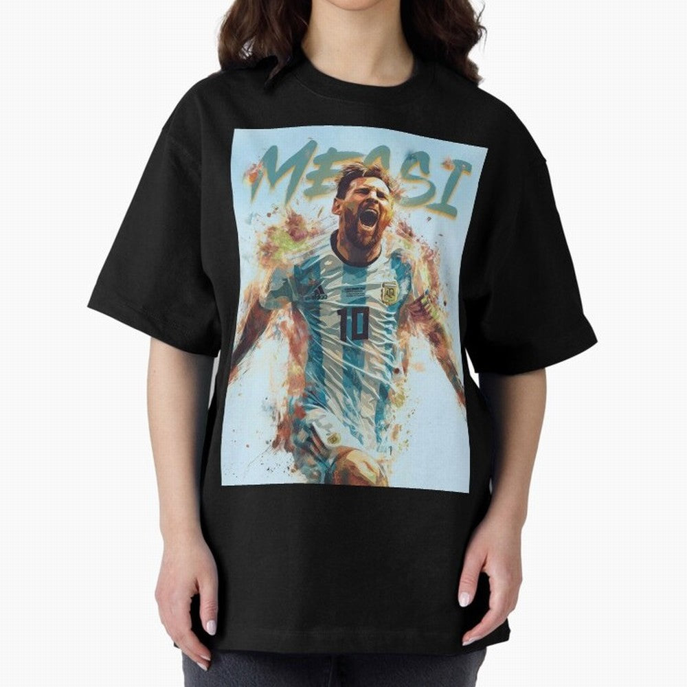MiaMessi Premium Oversized T-Shirt Support FIFA World Cup 2026 USA Canada Mexico Spirit, Filled with Brazil, Haaland and Mbappe, Stadium Chants, National Pride, Trophy Dreams and Unforgettable Football Memories; Perfect for Supporters Who Want Bold