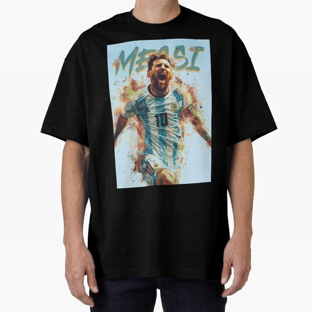MiaMessi Premium Oversized T-Shirt Support FIFA World Cup 2026 USA Canada Mexico Spirit, Filled with Brazil, Haaland and Mbappe, Stadium Chants, National Pride, Trophy Dreams and Unforgettable Football Memories; Perfect for Supporters Who Want Bold