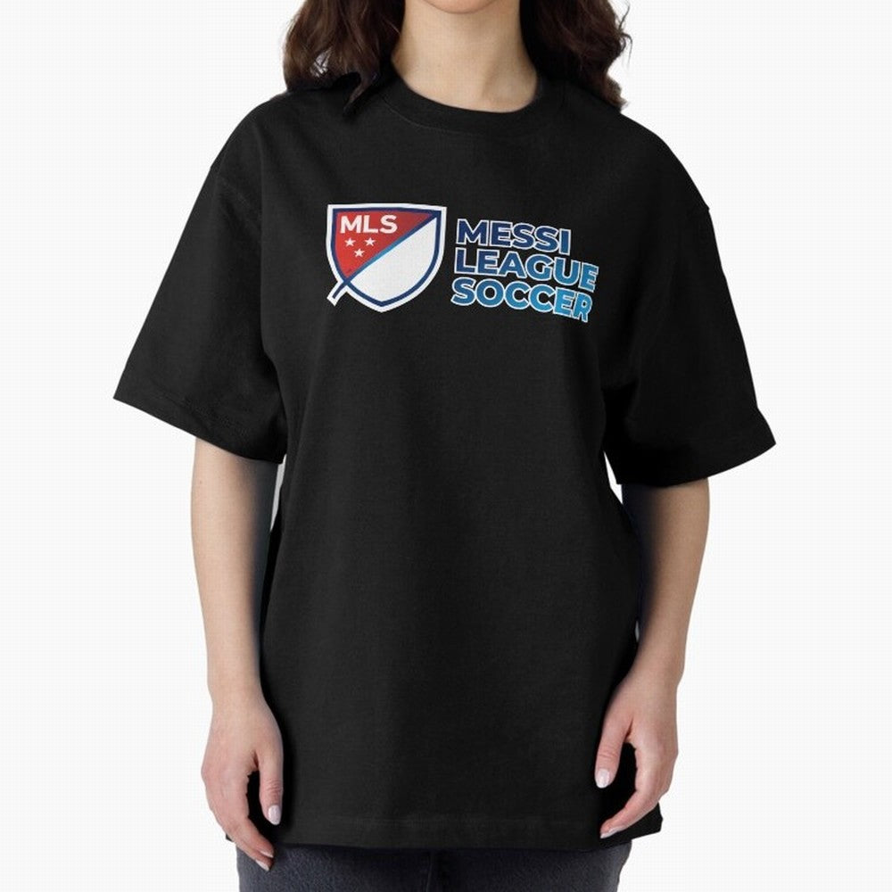 MLS Messi League Soccer Oversized T-Shirt Show Up for the Glory of FIFA World Cup 2026 USA Canada Mexico for Fans of Messi and Cristiano Ronaldo and Portugal, Bringing Football Passion, Legendary Performances, Festival Vibes and Supporter