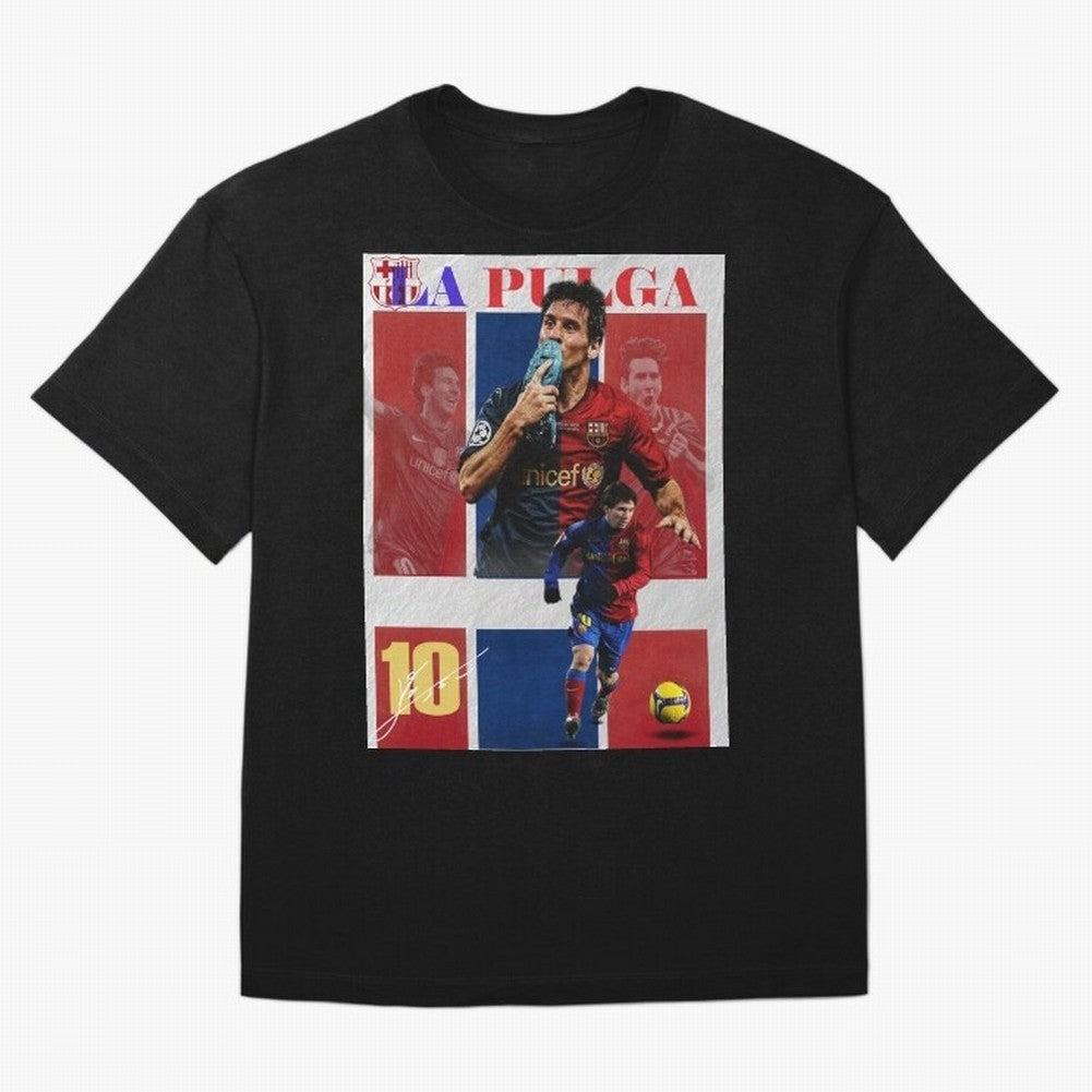 Lionel Messi 2009 UCL Barcelona Poster Oversized T-Shirt Carry the Colors and Pride of Match Day Hype around FIFA World Cup 2026, Messi and Cristiano Ronaldo, England, Match Day Excitement, Supporter Culture, Golden Goals and Global Football