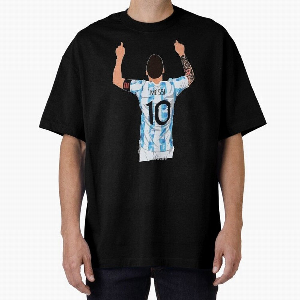 Lionel Messi Oversized T-Shirt Create FIFA World Cup 2026 for Fans of Messi, Neymar and Mbappe and Spain, Bringing Championship Spirit, Famous Goals, Roaring Crowds and International Football Unity; Great for Watch Parties, Sports Bars, Family