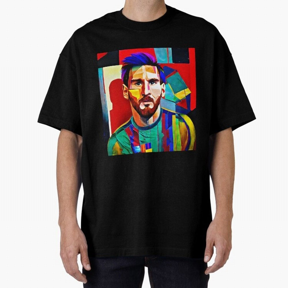 digital image of Messi Oversized T-Shirt Make Every Match About FIFA World Cup 2026 Group Stage Spirit, Celebrating Brazil, Portugal and Argentina, Messi and Cristiano Ronaldo, Goal Celebration Energy, Supporter Heritage, Football Icons and
