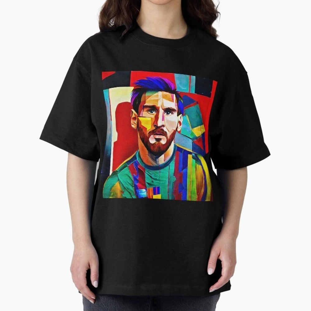 digital image of Messi Oversized T-Shirt Make Every Match About FIFA World Cup 2026 Group Stage Spirit, Celebrating Brazil, Portugal and Argentina, Messi and Cristiano Ronaldo, Goal Celebration Energy, Supporter Heritage, Football Icons and