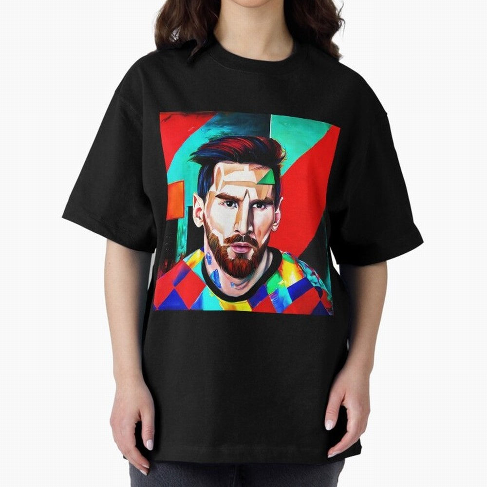 colorful Messi Oversized T-Shirt Show Your Tournament Heart for the FIFA World Cup 2026 Journey through Cristiano Ronaldo Highlights, Brazil Pride, Stadium Chants, National Pride, Trophy Dreams and Unforgettable Football Memories; Ideal for