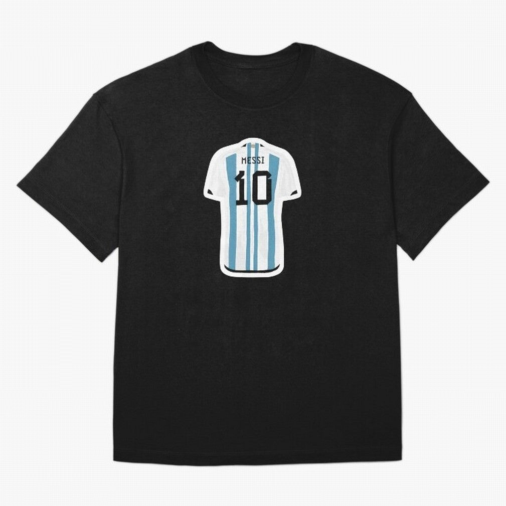 Messi Jersey Oversized T-Shirt Honor Football Greatness during FIFA World Cup 2026 USA Canada Mexico for Fans of Haaland and France, Bringing Retro Football Energy, Iconic Rivalries, Trophy Chase Drama and Stadium Atmosphere; Ideal for Passionate