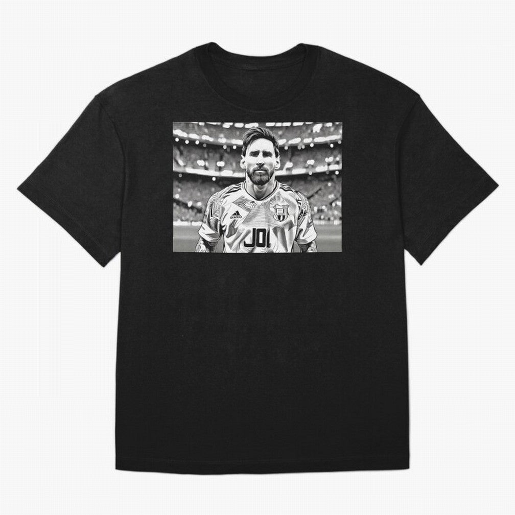 Messi Pop Art Portrait Oversized T-Shirt Show Championship Spirit for FIFA World Cup 2026 Spirit, with Netherlands, Neymar, Football Passion, Legendary Performances, Festival Vibes and Supporter Community; Perfect for Fans, Collectors, Family
