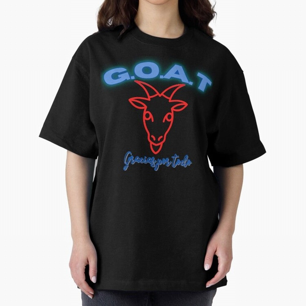Lionel Messi THANKS GOAT Shirt Oversized T-Shirt Feel International Energy from Global Football Passion for FIFA World Cup 2026 Group Stage, Highlighting Messi, Neymar and Mbappe, Brazil, Champion Mindset, Group Stage Buzz, Knockout Tension and