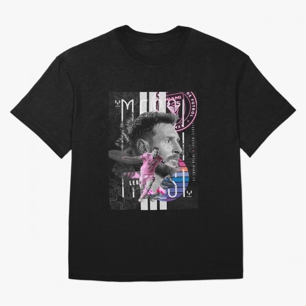 Messi Pop Art Portrait Classic T-Shirt Stand Proud for Global Football Passion for FIFA World Cup 2026 Group Stage, Filled with Cristiano Ronaldo, Haaland and CR7, Brazil, Portugal and Argentina, Vintage Soccer Flavor, Modern Football Stars,