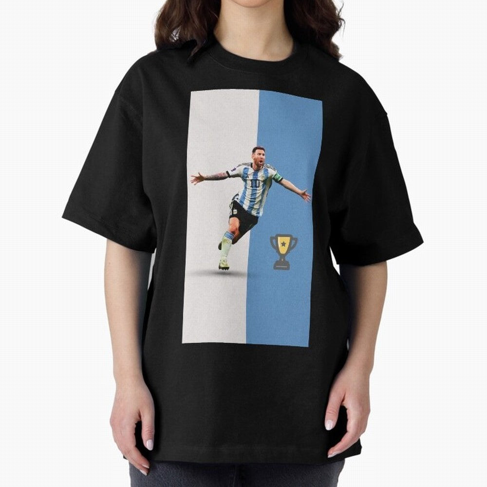 World Cup /Lional Messi/football, soccer Oversized T-Shirt Carry FIFA World Cup 2026 Group Stage for Fans of Mbappe and Neymar and Argentina and Brazil, Bringing Worldwide Fan Energy, Dramatic Goals, Stadium Lights and Championship Celebrations;