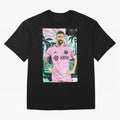 Messi Pop Art Portrait Oversized T-Shirt Follow Every Goal of Global Football Passion for FIFA World Cup 2026 Group Stage, Made for Cristiano Ronaldo, Haaland and CR7, Spain and Netherlands, Champion Mindset, Group Stage Buzz, Knockout Tension and