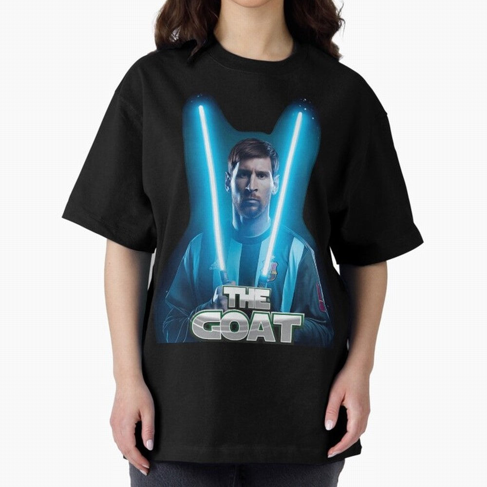 Messi Pop Art Portrait Oversized T-Shirt Honor the Beautiful Game during FIFA World Cup 2026 for Fans of Messi and England, Bringing Soccer Culture, Superstar Moments, National Team Dreams and Competitive Fire; Perfect for Fans, Collectors, Family