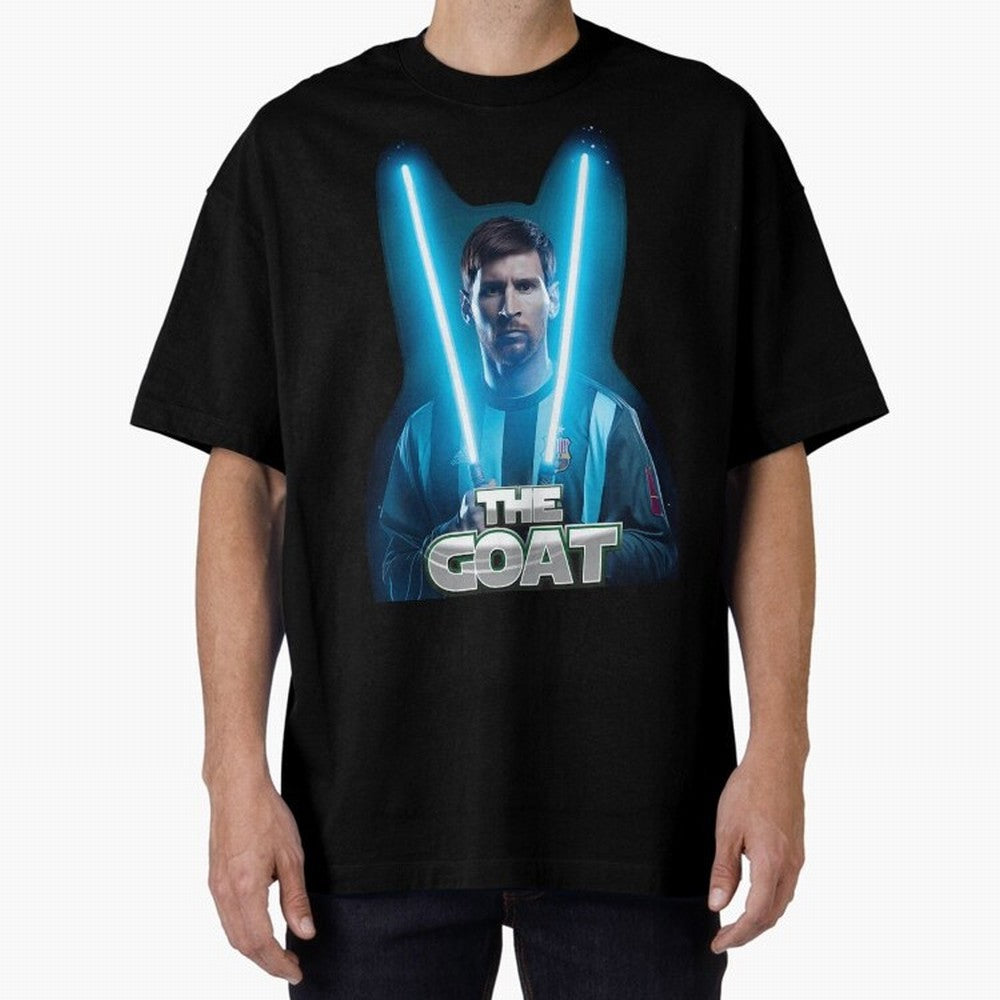 Messi Pop Art Portrait Oversized T-Shirt Honor the Beautiful Game during FIFA World Cup 2026 for Fans of Messi and England, Bringing Soccer Culture, Superstar Moments, National Team Dreams and Competitive Fire; Perfect for Fans, Collectors, Family