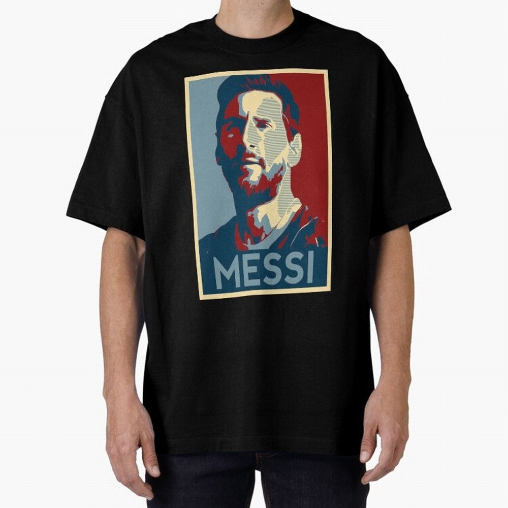 Lionel Messi Oversized T-Shirt Celebrate Soccer Greatness during Match Day Hype around FIFA World Cup 2026 Group Stage, Cristiano Ronaldo, England and Germany, Stadium Memories, Football Loyalty, International Chants and Championship Tradition;