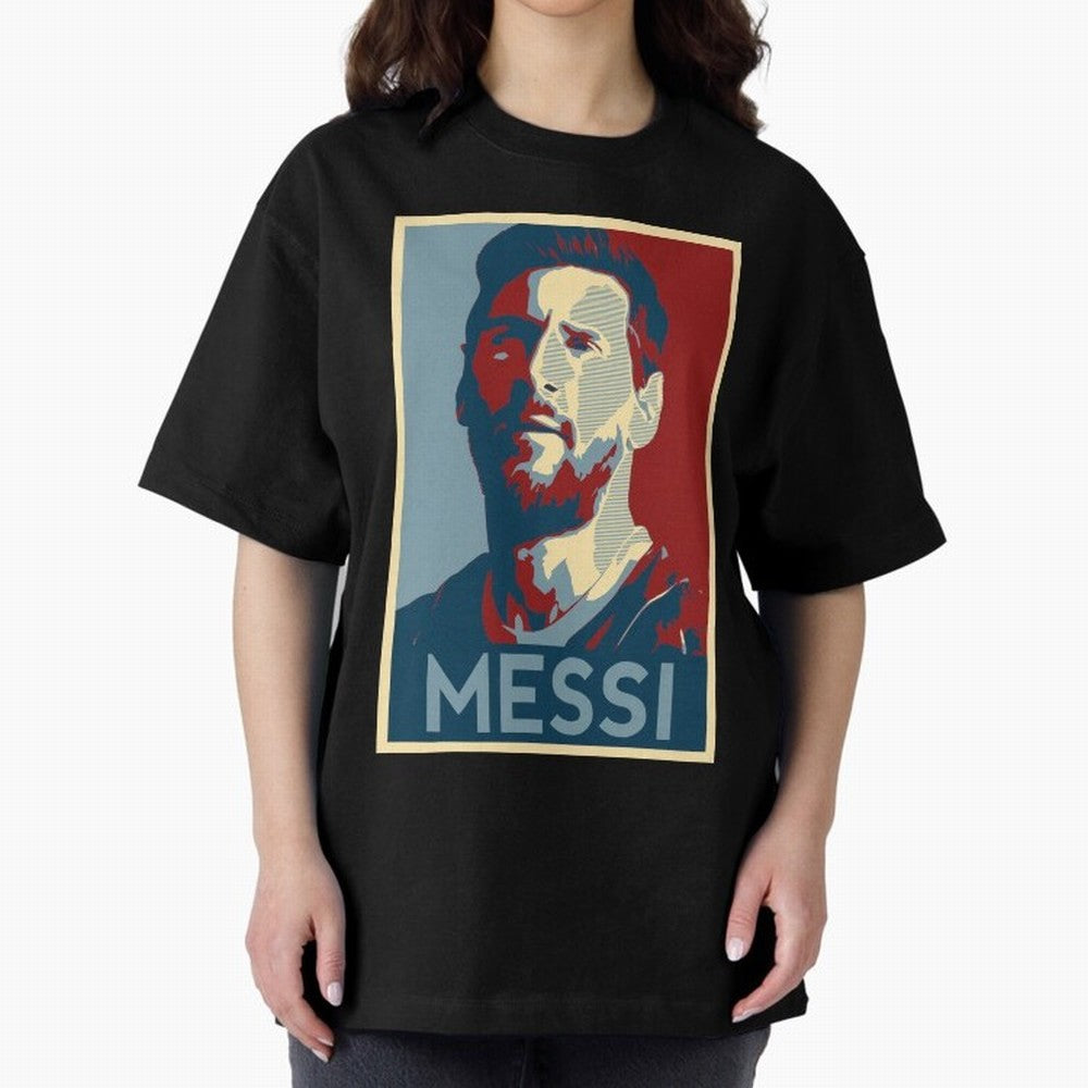Lionel Messi Oversized T-Shirt Celebrate Soccer Greatness during Match Day Hype around FIFA World Cup 2026 Group Stage, Cristiano Ronaldo, England and Germany, Stadium Memories, Football Loyalty, International Chants and Championship Tradition;