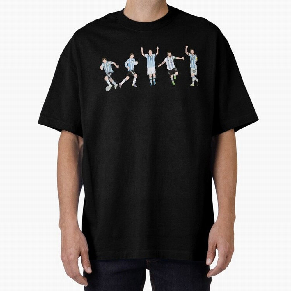 Messi in the World Cups since 2006 Oversized T-Shirt Show Your Stadium Side during Global Football Passion for FIFA World Cup 2026 USA Canada Mexico, Driven by Mbappe and Neymar, Argentina and Brazil, Soccer Culture, Superstar Moments, National