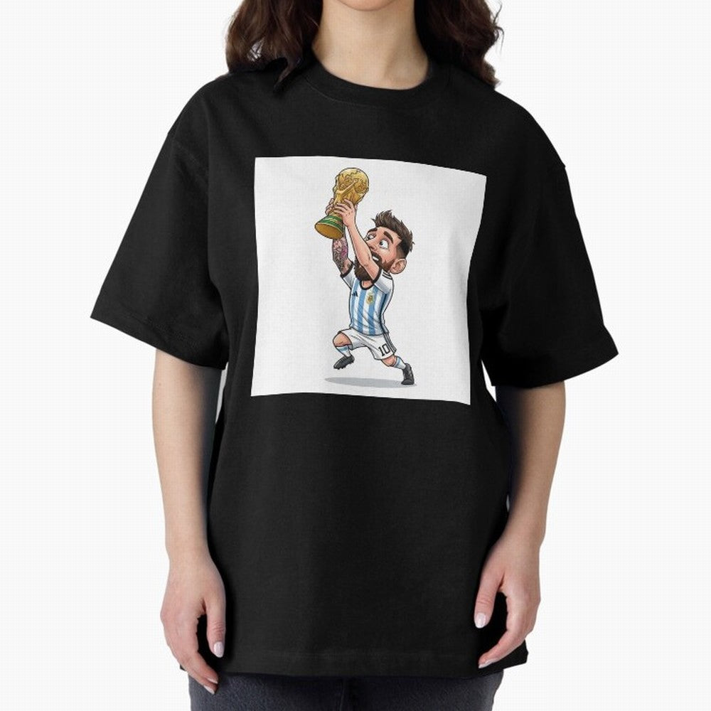 Lionel Messi Oversized T-Shirt Bring a Vintage Feel to the FIFA World Cup 2026 Journey through Cristiano Ronaldo Highlights, Spain Pride, Stadium Memories, Football Loyalty, International Chants and Championship Tradition; Great for Watch Parties,