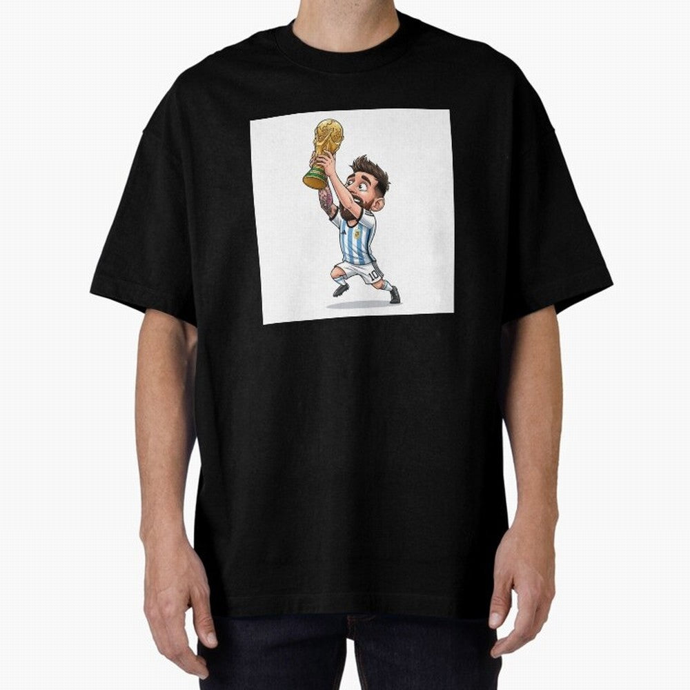 Lionel Messi Oversized T-Shirt Bring a Vintage Feel to the FIFA World Cup 2026 Journey through Cristiano Ronaldo Highlights, Spain Pride, Stadium Memories, Football Loyalty, International Chants and Championship Tradition; Great for Watch Parties,