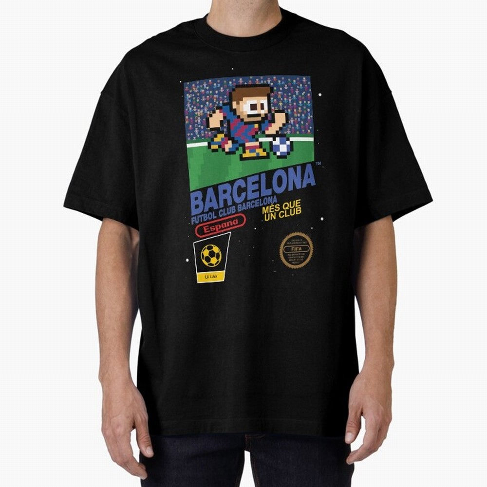 FC Barcelona (8-bit Football / Soccer Videogame Cart) Essential T-Shirt Show Match Day Excitement for FIFA World Cup 2026 Group Stage Spirit, Made for France and Portugal, Messi, Stadium Chants, National Pride, Trophy Dreams and Unforgettable