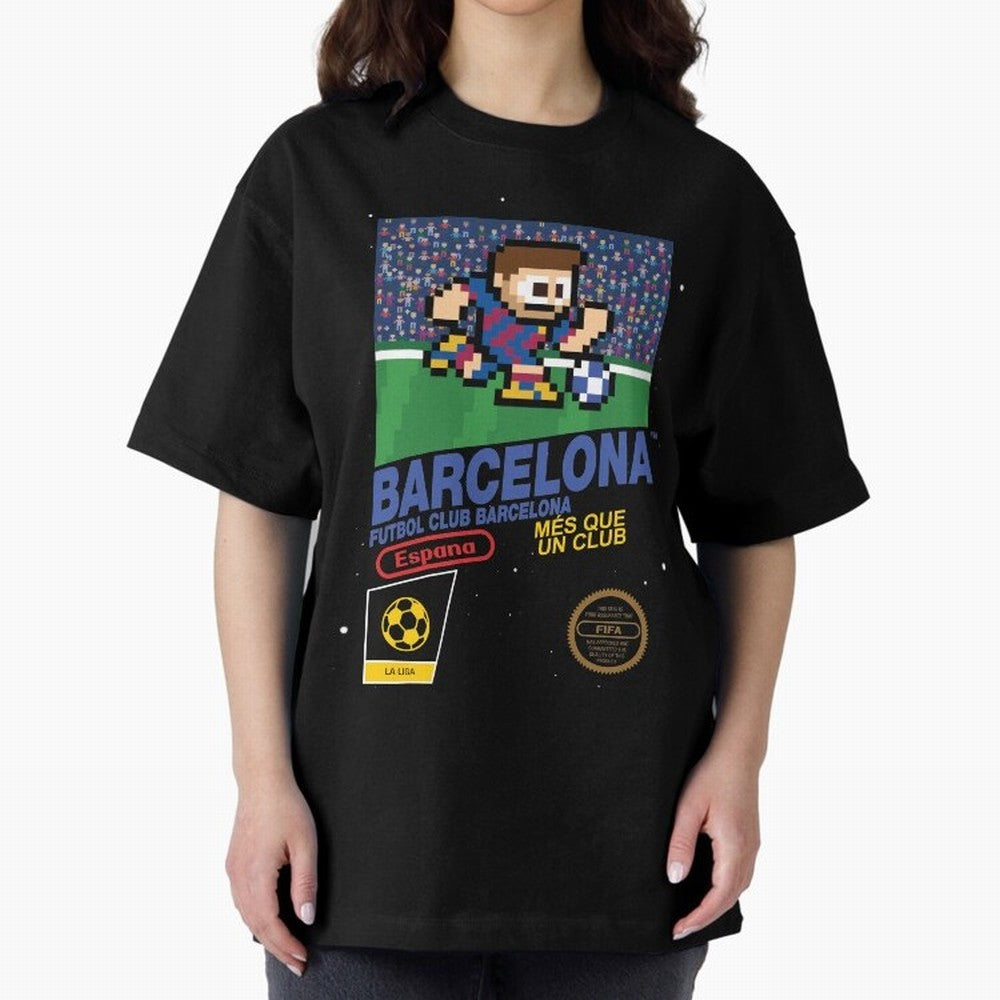 FC Barcelona (8-bit Football / Soccer Videogame Cart) Essential T-Shirt Show Match Day Excitement for FIFA World Cup 2026 Group Stage Spirit, Made for France and Portugal, Messi, Stadium Chants, National Pride, Trophy Dreams and Unforgettable