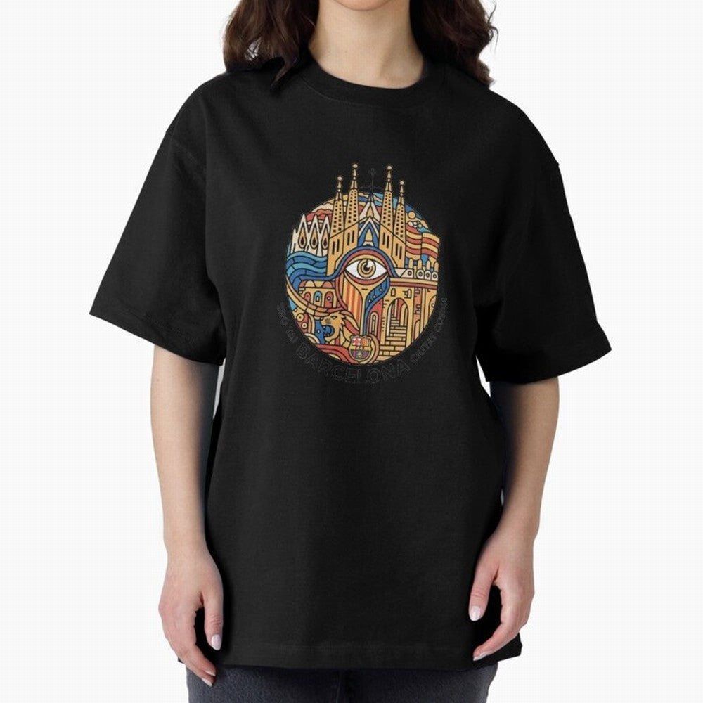 BARCELONA Oversized T-Shirt Bring a Vintage Feel to FIFA World Cup 2026 for Fans of Cristiano Ronaldo, Haaland and CR7 and Argentina, Bringing Classic Soccer Heritage, Championship Pressure, Fan Loyalty and International Pride; Perfect for People