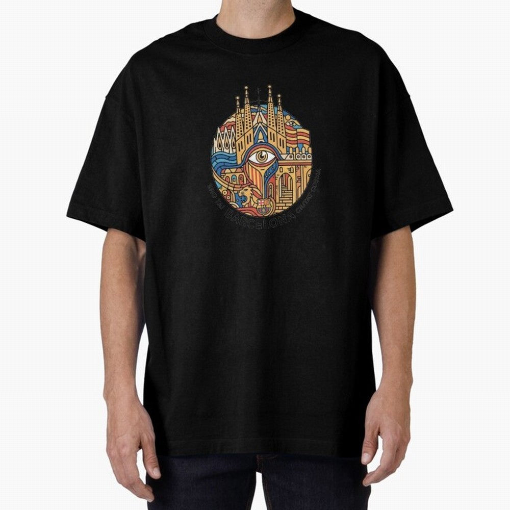 BARCELONA Oversized T-Shirt Bring a Vintage Feel to FIFA World Cup 2026 for Fans of Cristiano Ronaldo, Haaland and CR7 and Argentina, Bringing Classic Soccer Heritage, Championship Pressure, Fan Loyalty and International Pride; Perfect for People