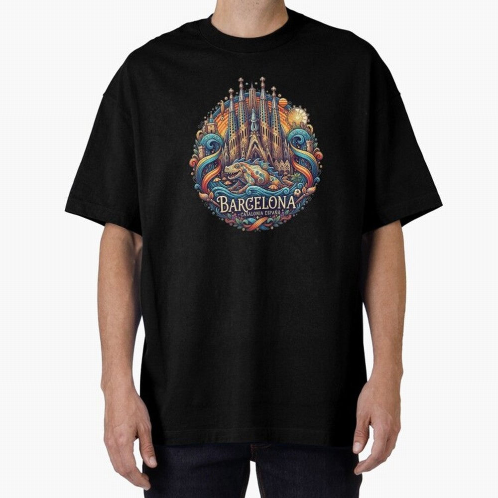 BARCELONA Oversized T-Shirt Spotlight FIFA World Cup 2026 USA Canada Mexico Inspired by Cristiano Ronaldo, Haaland and CR7, Spain Energy, Fan Favorite Moments, National Team Passion, Big Match Drama and Soccer History; Perfect for Fans, Collectors,