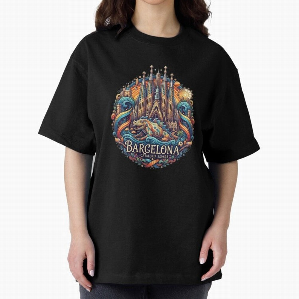 BARCELONA Oversized T-Shirt Spotlight FIFA World Cup 2026 USA Canada Mexico Inspired by Cristiano Ronaldo, Haaland and CR7, Spain Energy, Fan Favorite Moments, National Team Passion, Big Match Drama and Soccer History; Perfect for Fans, Collectors,