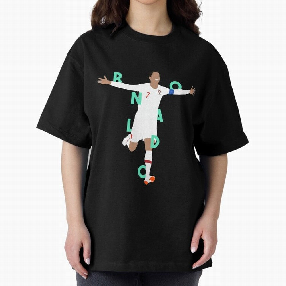 Ronaldo (Mint Green) Oversized T-Shirt Bring Legendary Rivalry Energy to Global Football Passion for FIFA World Cup 2026 Group Stage, Capturing Cristiano Ronaldo, Haaland and CR7, Argentina, France and Brazil, Game Day Rituals, Football Legends,