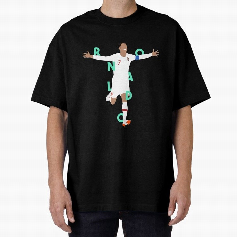 Ronaldo (Mint Green) Oversized T-Shirt Bring Legendary Rivalry Energy to Global Football Passion for FIFA World Cup 2026 Group Stage, Capturing Cristiano Ronaldo, Haaland and CR7, Argentina, France and Brazil, Game Day Rituals, Football Legends,