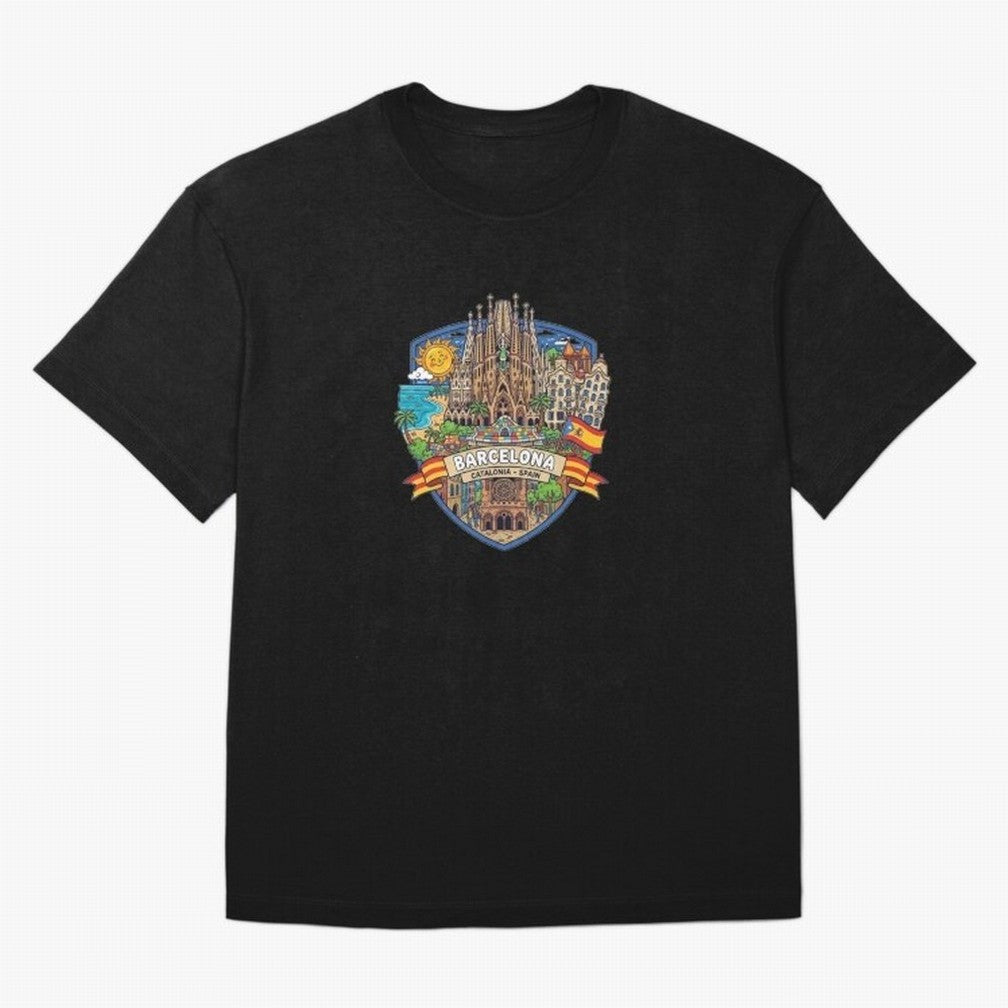 BARCELONA Classic T-Shirt Join FIFA World Cup 2026 USA Canada Mexico Spirit, with Portugal, Spain and Germany, Neymar, Vintage Soccer Flavor, Modern Football Stars, National Flags and Final Night Emotion; Created for Match Day Parties, Soccer