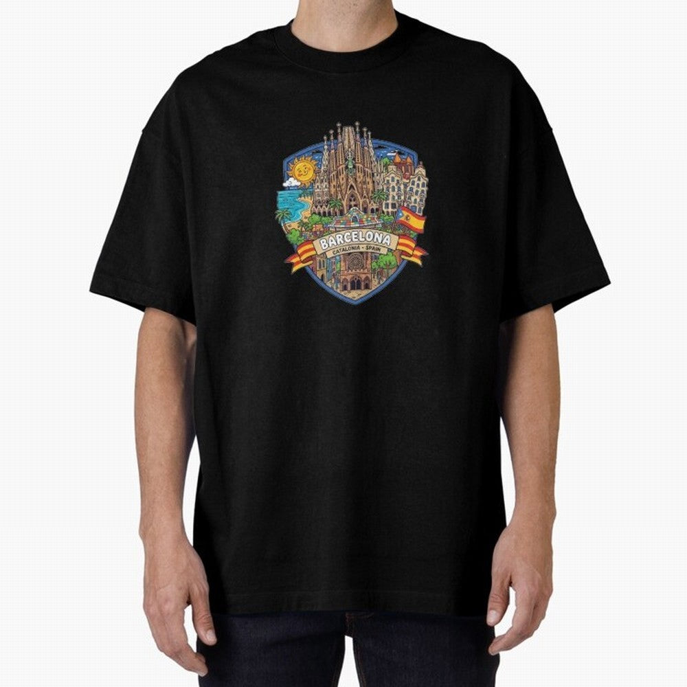 BARCELONA Classic T-Shirt Join FIFA World Cup 2026 USA Canada Mexico Spirit, with Portugal, Spain and Germany, Neymar, Vintage Soccer Flavor, Modern Football Stars, National Flags and Final Night Emotion; Created for Match Day Parties, Soccer
