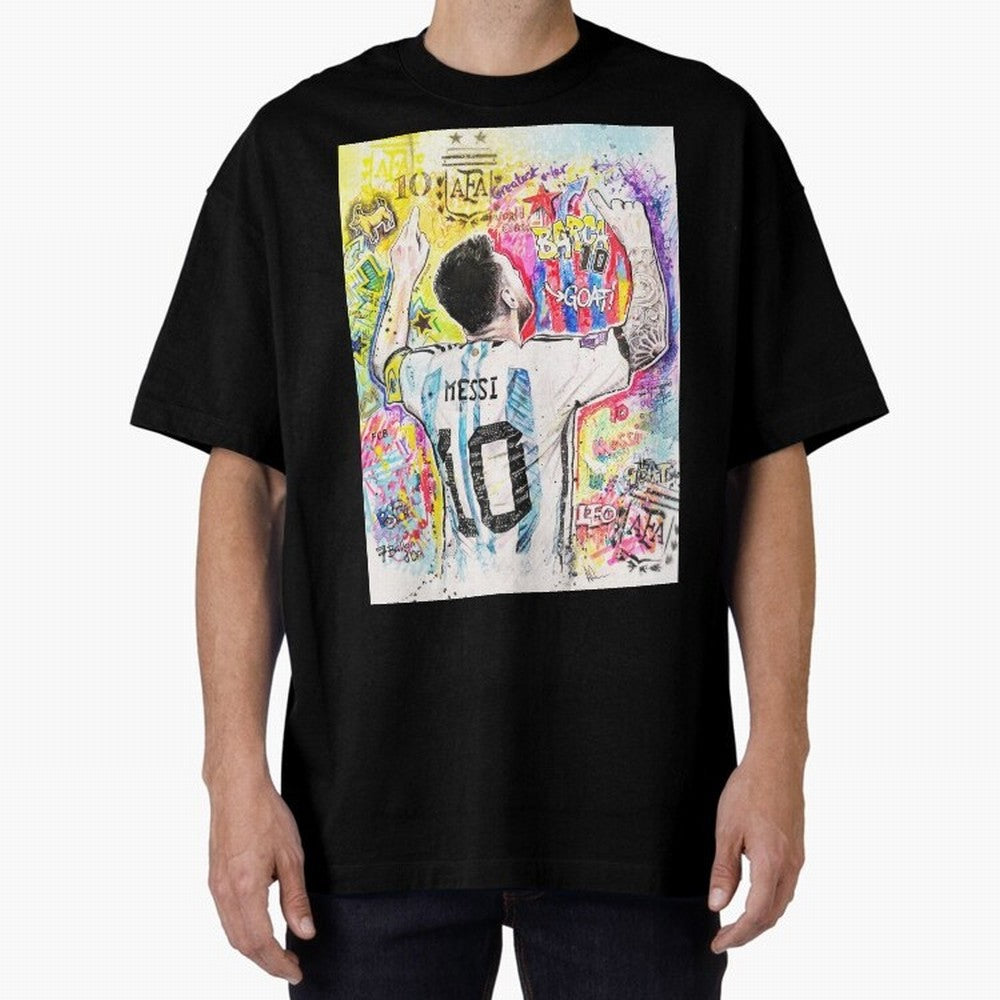 Lionel Messi Oversized T-Shirt Celebrate Supporters United by FIFA World Cup 2026 Connected to Mbappe, Netherlands Energy, Classic Soccer Heritage, Championship Pressure, Fan Loyalty and International Pride; Made for Die Hard Supporters, Soccer