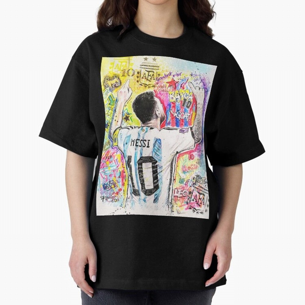 Lionel Messi Oversized T-Shirt Celebrate Supporters United by FIFA World Cup 2026 Connected to Mbappe, Netherlands Energy, Classic Soccer Heritage, Championship Pressure, Fan Loyalty and International Pride; Made for Die Hard Supporters, Soccer