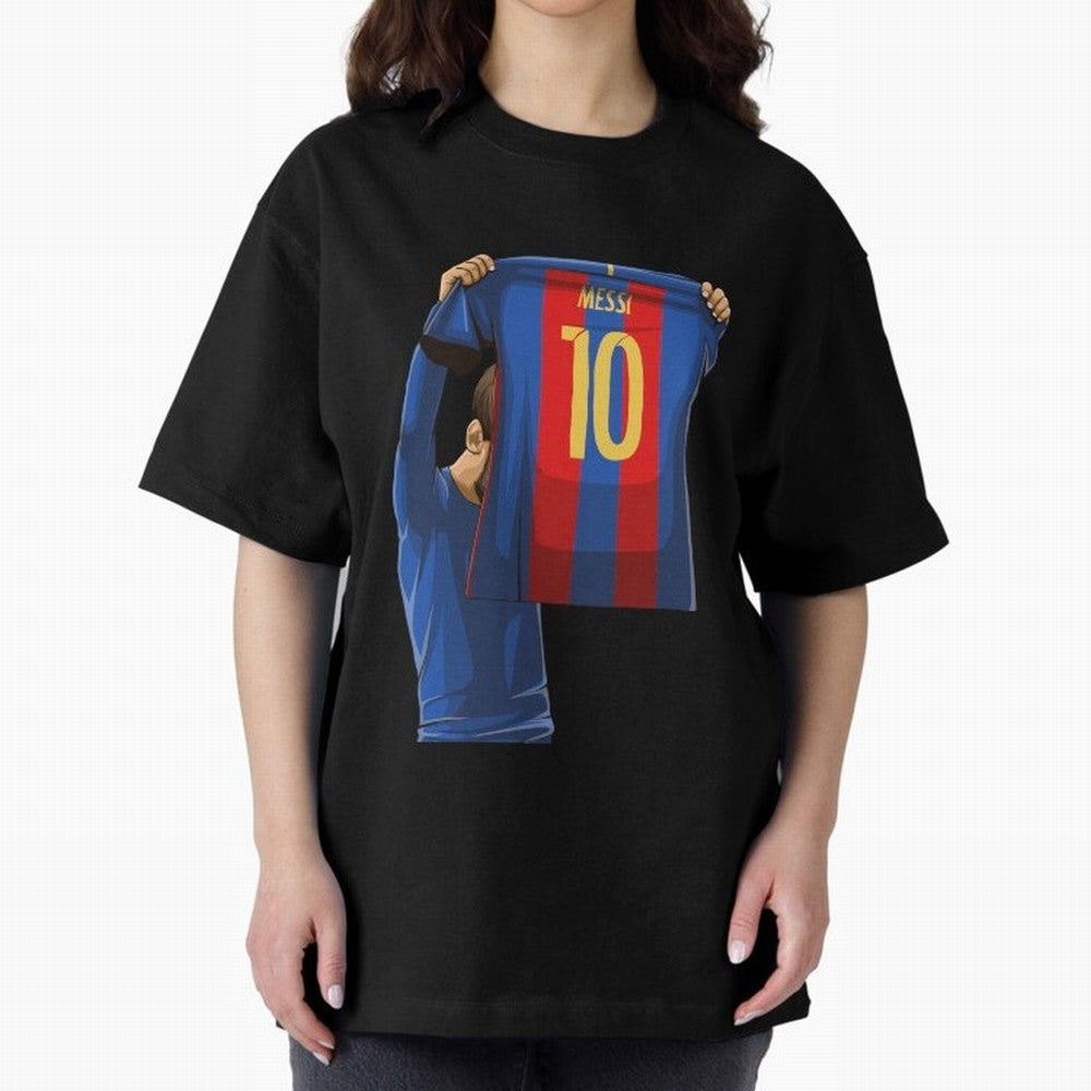 Lionel Messi Oversized T-Shirt Capture Stadium Memories from FIFA World Cup 2026 Group Stage with Haaland and Mbappe, Brazil Energy, Match Day Excitement, Supporter Culture, Golden Goals and Global Football Passion; Ideal for Football Dads,