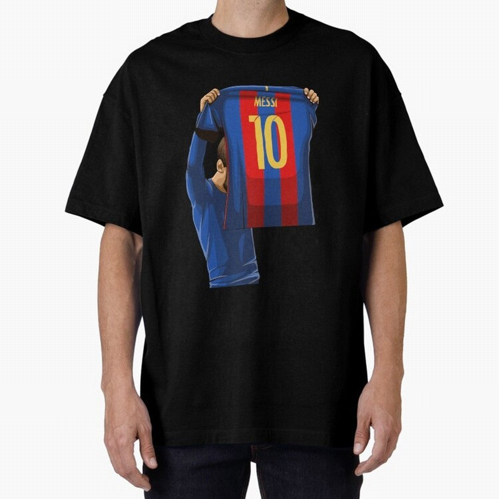 Lionel Messi Oversized T-Shirt Capture Stadium Memories from FIFA World Cup 2026 Group Stage with Haaland and Mbappe, Brazil Energy, Match Day Excitement, Supporter Culture, Golden Goals and Global Football Passion; Ideal for Football Dads,