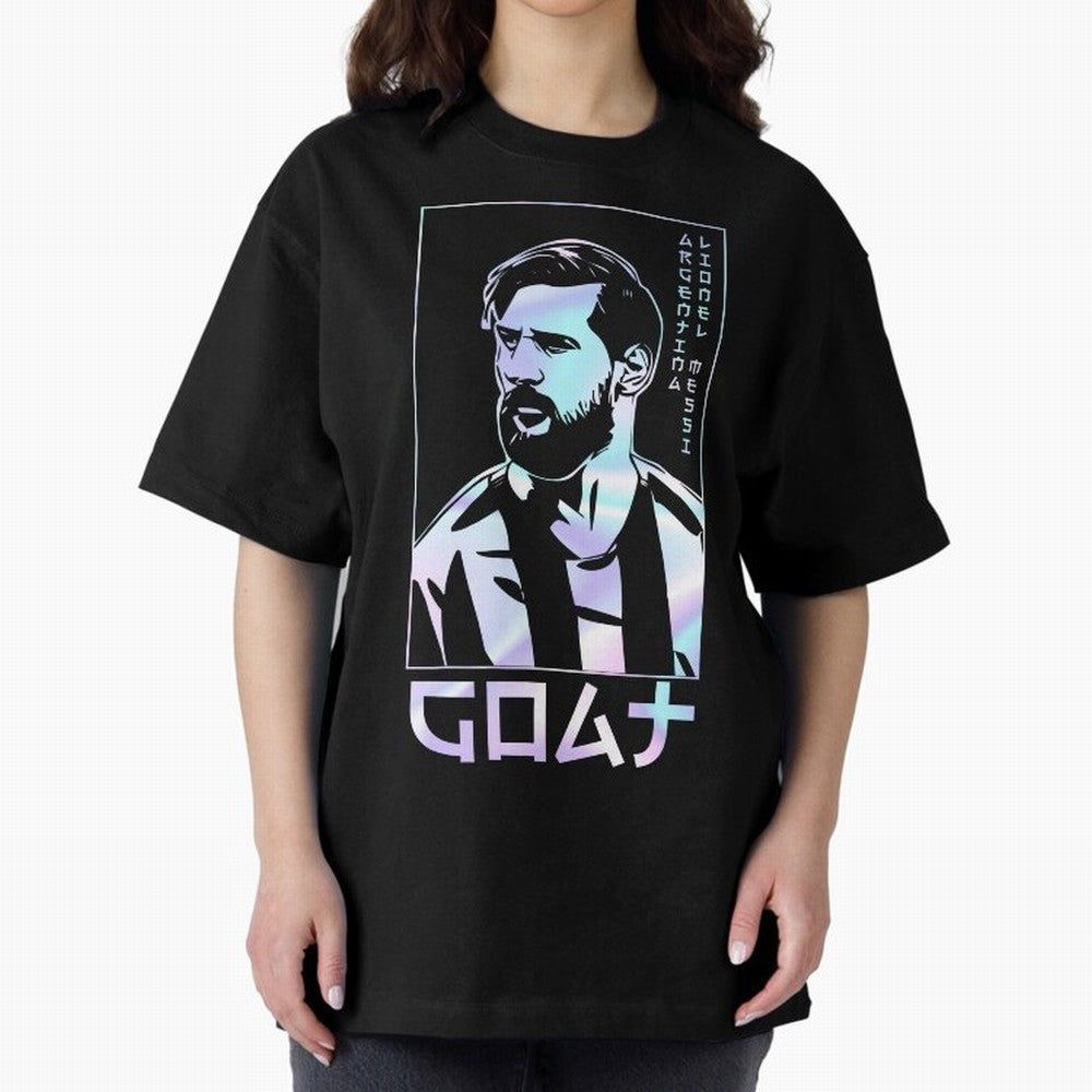 Lionel Messi Holographic Style Portrait art illustration Classic T-Shirt Mark FIFA World Cup 2026 USA Canada Mexico Spirit, Driven by Argentina, Messi, Neymar and Mbappe, Game Day Rituals, Football Legends, Country Pride and the Road to the Final;